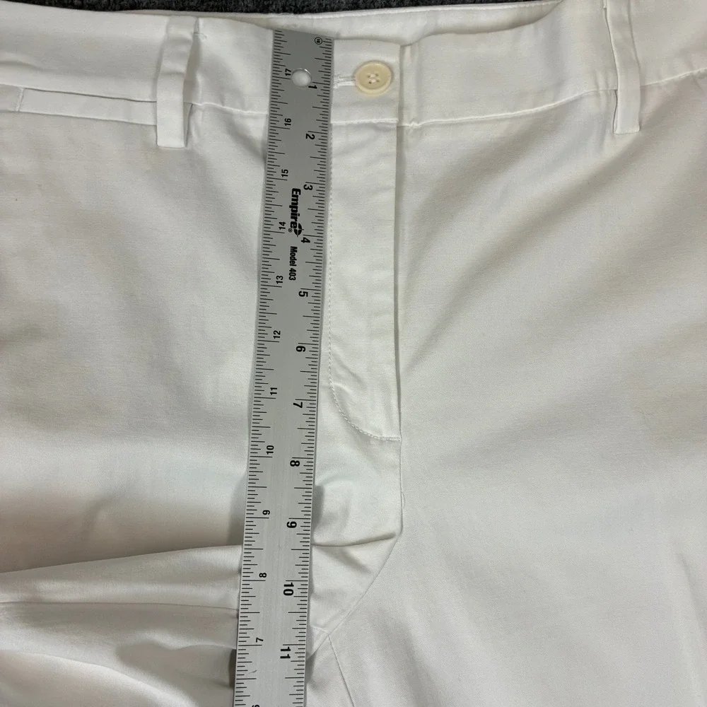Talbots The Perfect Chino Pants Women 14 36x30 White Straight Leg Casual Trouser